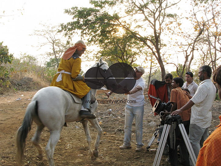 INDIA.Horse trainers in the set of Khoya Khoya Chand at Film City in Mumbai.