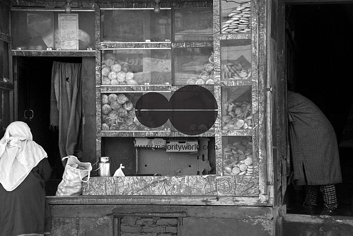 Customers at a local bakery in Kashmir.