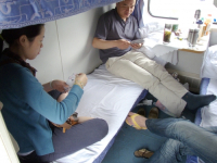 CHINA Travellers on a long distance train from Kunming to Xiamen.