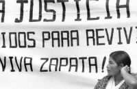 MEXICO NATIVE WOMAN AT A PRO-ZAPATISTA DEMO OAXACA, 1992