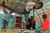 Haiti boys playing in recreational area