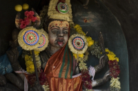 India. Roadside shrine to Goddess Kali.