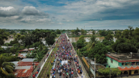 Migrant Caravan from Honduras from Above