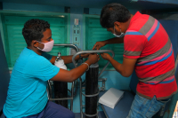 Train carriage converted into isolation ward