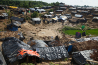 Rohingya Refugee at Tambru No-man's land in Bangladesh-Myanmar border at Tambru, Naikhyangchori, Banderban, Bangladesh