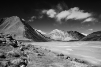 A frozen Pangong Lake, Ladakh.