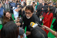 Legendary Amitabh Bachchan talking to journalists at the green carpet for the IIFA Awards in Sheffield, Yorkshire