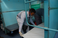 Train carriage converted into isolation ward