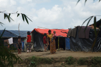 Rohingya Refugee at Tambru No-man's land in Bangladesh-Myanmar border at Tambru, Naikhyangchori, Banderban, Bangladesh