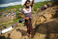 Rohingya Refugee at Tambru No-man's land in Bangladesh-Myanmar border at Tambru, Naikhyangchori, Banderban, Bangladesh