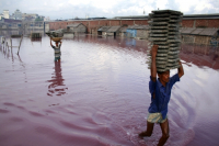 Tannery waste polluted water