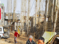Children playing in a backyard in Leh, Ladakh.