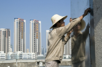 CHINA Migrant workers from the countryside working in construction in Guangzhou, Guangdong province.