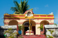 Mauritius. One of the very earliest Hindu temple on the island - the Murugan temple at Clemencia.