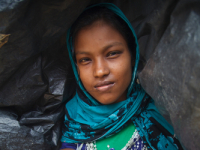 Rohingya Refugee at Tambru No-man's land in Bangladesh-Myanmar border at Tambru, Naikhyangchori, Banderban, Bangladesh