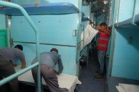 Train carriage converted into isolation ward