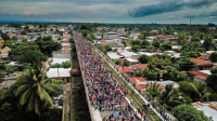 Migrant Caravan from Honduras from Above