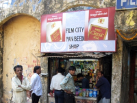 INDIA.Pan beedi shop at Film City in Mumbai.