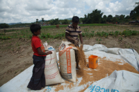 Rohingya Refugee at Tambru No-man's land in Bangladesh-Myanmar border at Tambru, Naikhyangchori, Banderban, Bangladesh