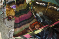 Rohingya Refugee at Tambru No-man's land in Bangladesh-Myanmar border at Tambru, Naikhyangchori, Banderban, Bangladesh