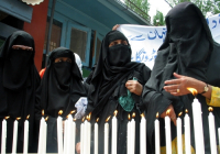 Muslim Khawateen Markaz during a protest