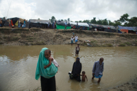 Rohingya Refugee at Tambru No-man's land in Bangladesh-Myanmar border at Tambru, Naikhyangchori, Banderban, Bangladesh