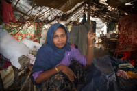 Rohingya Refugee at Tambru No-man's land in Bangladesh-Myanmar border at Tambru, Naikhyangchori, Banderban, Bangladesh