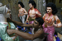 Idol makers are busy to preparing Durga